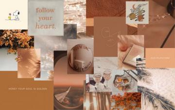 Aesthetic Wallpaper Laptop Beige Orange Macbook
