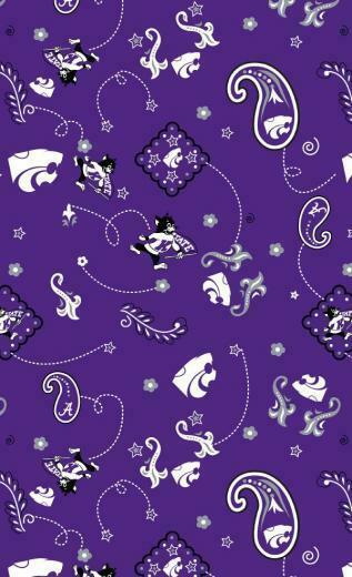 K State Cotton Paisley With Willie And Powercat Kansas
