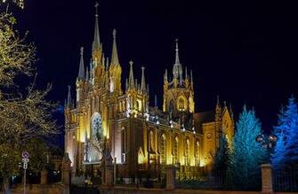 Image Moscow Russia Cathedral Of The Immaculate Conception Spruce