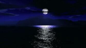 Full Moon Over The Sea Wallpaper