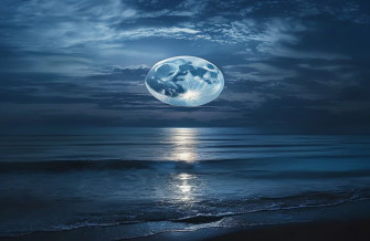 Moon Over Ocean Wallpaper