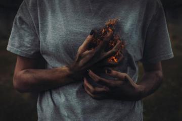 Emotion Fire Hands Painted Nails Wallpaper