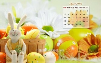 Month Wise Calender Wallpaper Easter Bunny Calendar