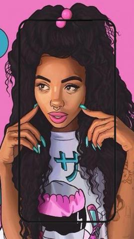 Girls Are Cute Black Girl Cartoon Wallpaper