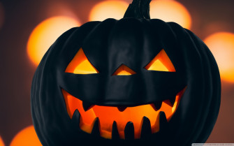 Black Jack O Lantern Halloween Ultra HD Desktop Background