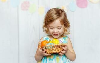 Wallpaper Joy Child Easter Holiday Little Girl