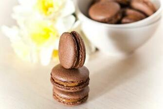 Wallpaper Macaron Biscuits Chocolate Dessert Sweets Plate
