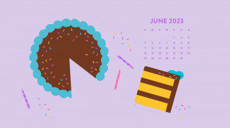 June BirtHDay Cake Calendar Wallpaper Sarah Hearts