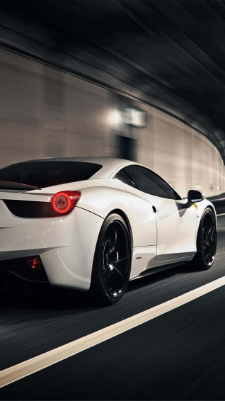 Sophisticated White Ferrari iPhone Wallpaper