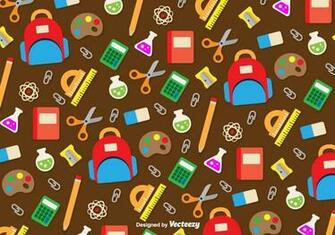 School Utensils Icons Background Vector