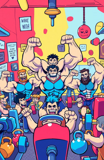 Cartoon Bodybuilding Wallpaper