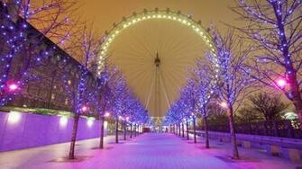 London Eye Christmas Lights Wallpaper Holidays HD