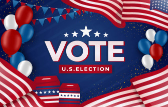 Election Background With Ribbon And Ballot Box Wallpaper