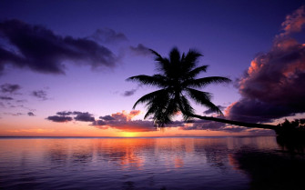Tropical Island Paradise Sunset Wallpaper Beach