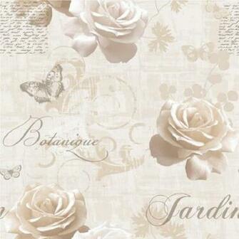 Muriva Botanical Garden Floral Butterfly Flower Metallic Wallpaper