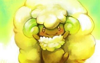 Wallpaper Grass Smile Animal Anime Art Blush Sheep Pokemon