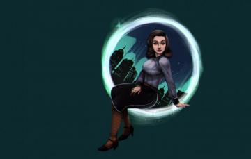 Wallpaper Girl Retro The Dark Background Bioshok Elizabeth