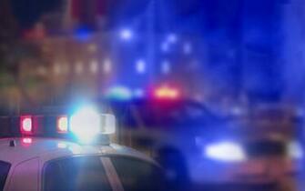 Crime Scene Blurred Law Enforcement And Forensic Background