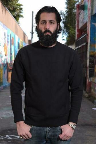 3sixteen Heavyweight Crewneck Sweater W Hand Pockets Black