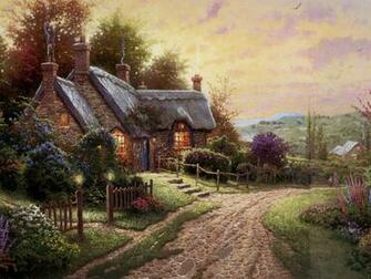 Along The Lighted Path Christmas Cottage Kinkade