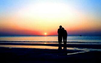 Love Beach Sunset Wallpaper