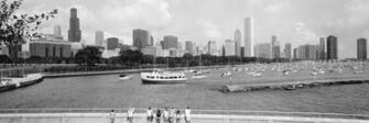Chicago Panoramas Wallpaper Black White Lakefront Panorama