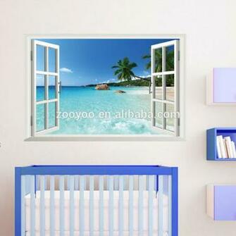 Wallpaper Window Frame Peel Off Stickers Interior 3d