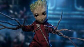 5k Baby Groot Superheroes Wallpaper HD