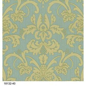 Brand P S International Claremont Blue And Gold Damask Wallpaper