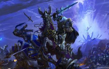 Wallpaper Sword Warrior Rider Arthas And Archimonde Blizzard
