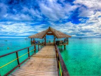 Leleuvia Island Beautiful Bay Doc Wooden Platform Straw Turquoise
