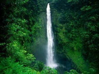 Hawaii Island Waterfall Computer Desktop Wallpaper Pictures