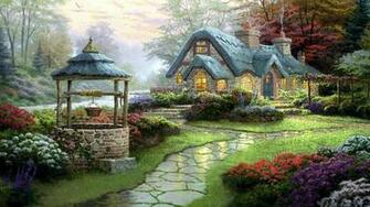 English Cottage Wallpaper Man Made