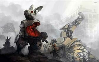 Rabbit Mech Suit Wallpaper Fantasy