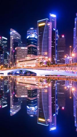 Singapore City Skyline 5k Mobile Wallpaper iPhone Android