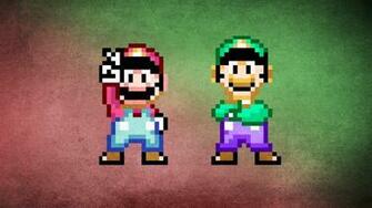 Minimalistic Mario Bros Super Luigi Pixel Art Wallpaper
