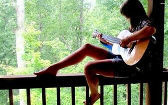 Girl Playing The Guitar Wallpaper Jpg
