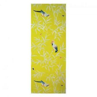 Yellow White Bamboo Birds Wallpaper