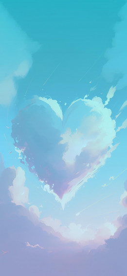 Clouds Heart Aesthetic Wallpaper