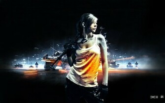 Battlefield Black Fan Art Girl Gun