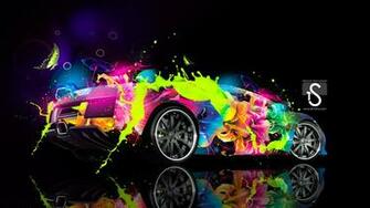 Lamborghini Murcielago Multicolors Abstract Car HD Wallpaper