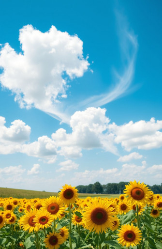 Clouds Sunflower Aesthetic Wallpaper