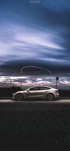 Tesla Model iPhone Wallpaper Top
