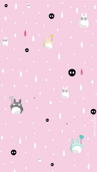 Pink Totoro iPhone Background Cute Cartoon Wallpaper
