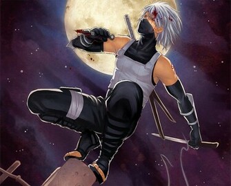 Anbu Kakashi Hatake Katana Kunai Blood Anime Konoha Ninja HD Wallpaper
