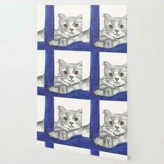 Cat From Santorini Wallpaper By Fairychamber Society6