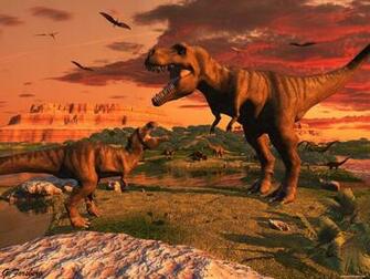 Ayr Dinosaurs 3d Drawed Orange Wallpaper