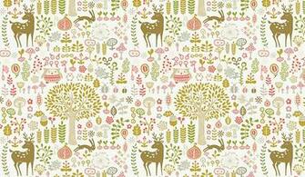 Woodland Animals Wall Mural Patterned Wallpaper Custom Made By