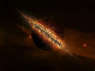 Explosion Fragments Planet Wallpaper