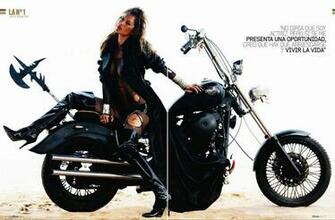 Sexy Beautiful Lingerie Babe On Custom Harley Davidson Bike Wallpaper